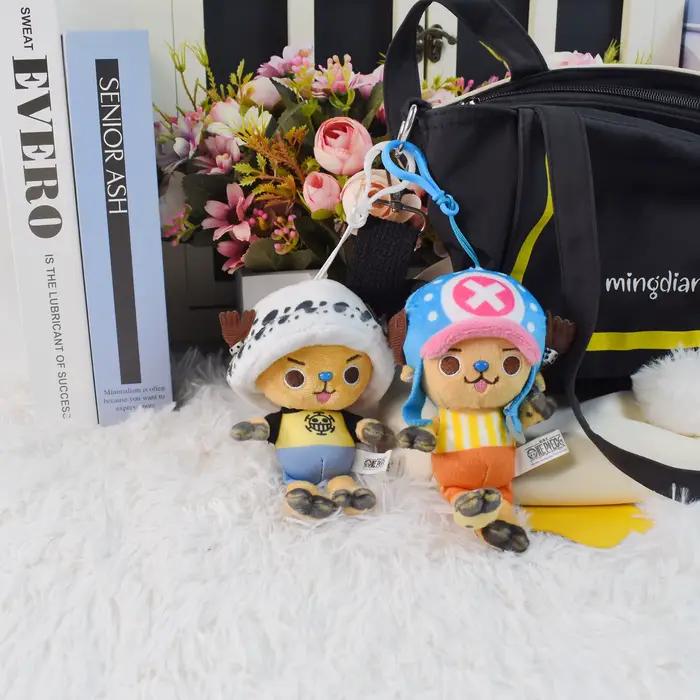 Pendentif en peluche One Piece Anime Personnages Monkey D. Luffy, Luffy, Ace, Sabo, Chopper, Law – Breloque de sac en peluche douce, cadeau pour enfant