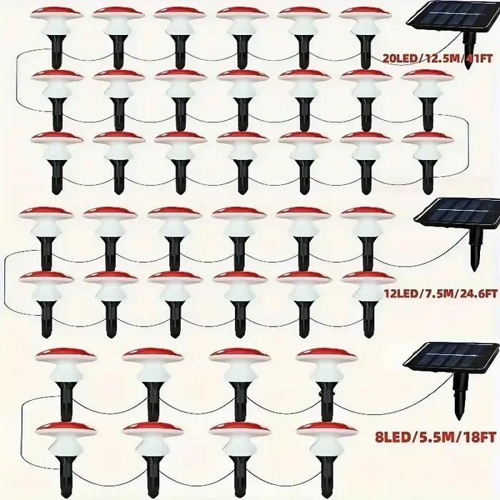 Lampes solaires LED en forme de champignons pour l'extérieur, éclairage festif de jardin, lampes solaires pour patio, mariage, Noël, Halloween, décoration