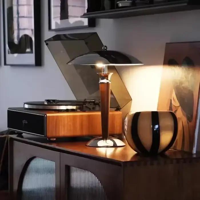 Lampe de bureau Vintage industrielle en bois