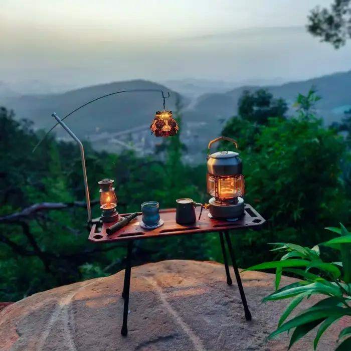 Support suspendu de lampe IGT de Camping, support de lanterne détachable en alliage d'aluminium, cintre de lanterne de Table IGT pour pique-nique randonnée pêche