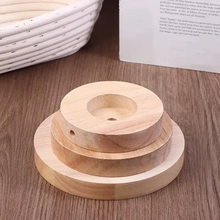 Base de lampe de table en bois rondes de 10 cm