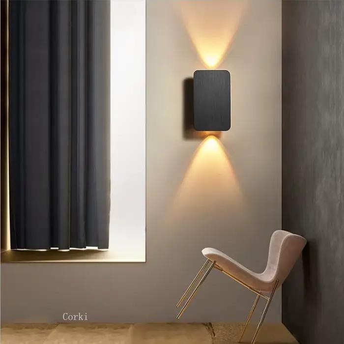 Applique Murale LED en Aluminium Brossé au Design Moderne et Simple