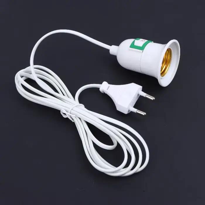 Support de lumière suspendu pour plantes d'intérieur E27, support de lampe de jardin avec câble de 3/5/10 mètres, prise ue avec interrupteur marche/arrêt