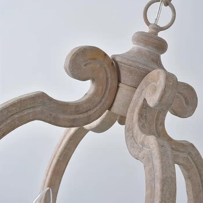 Lustre suspendu en bois style loft