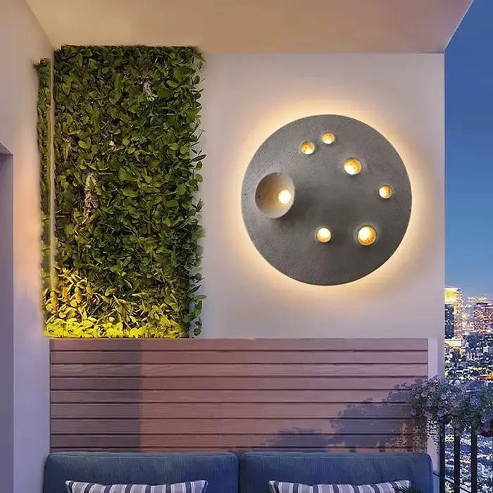 Applique Murale Extérieure Étanche Design Créatif Lune Spatiale, Style Nordique, pour Couloir et Villa, Inspirée par les Créateurs Célèbres sur Internet