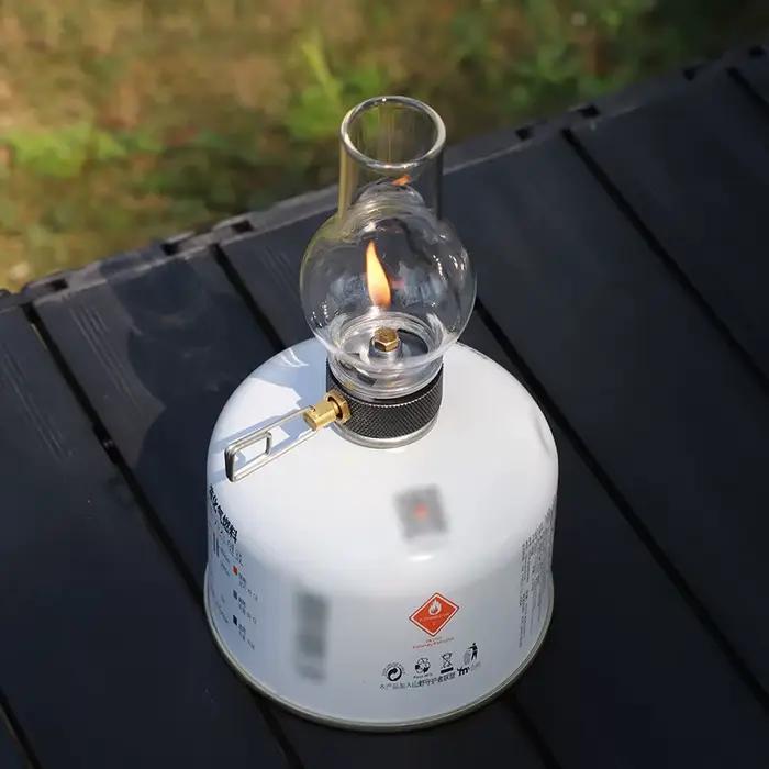 Lampe à gaz butane portable pour le camping, la pêche et le pique-nique, bougie extérieure compacte avec éclairage nocturne ​