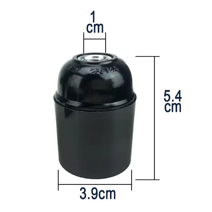 Support de lampe en bakélite autobloquant noir E27