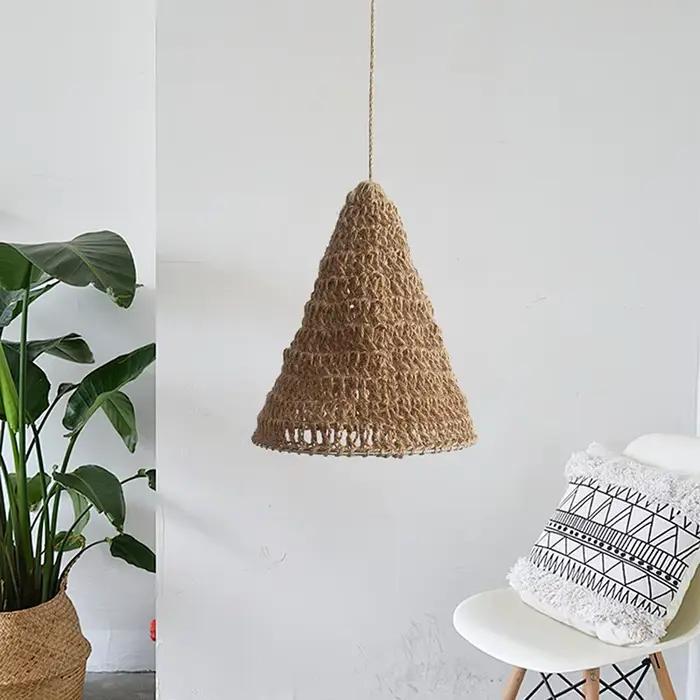 Abat-jour en corde de Jute tissé à la main