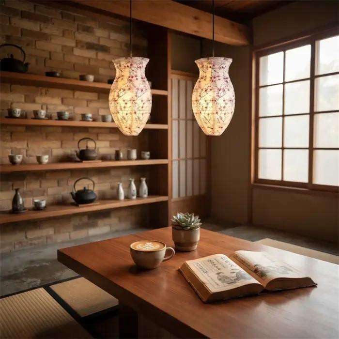 Abat-jour en papier de riz Wabi Sabi Japandi