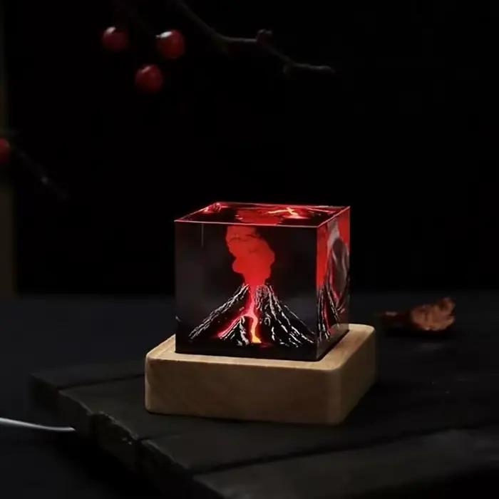 Lampe Volcan Rechargeable en Résine 3D
