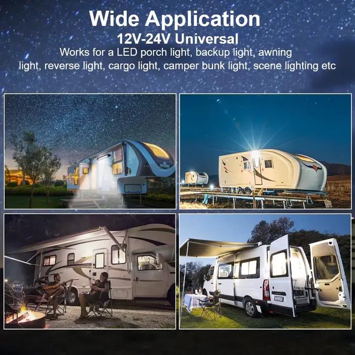 Barre Lumineuse LED Imperméable, 12V/24V, Lampe Extérieure de Remorque Van, Accessoires de Caravane, Appliques Murales Intérieures, Auvent, Lumière de Porche