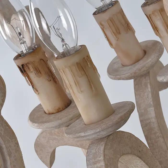 Lustre suspendu en bois style loft