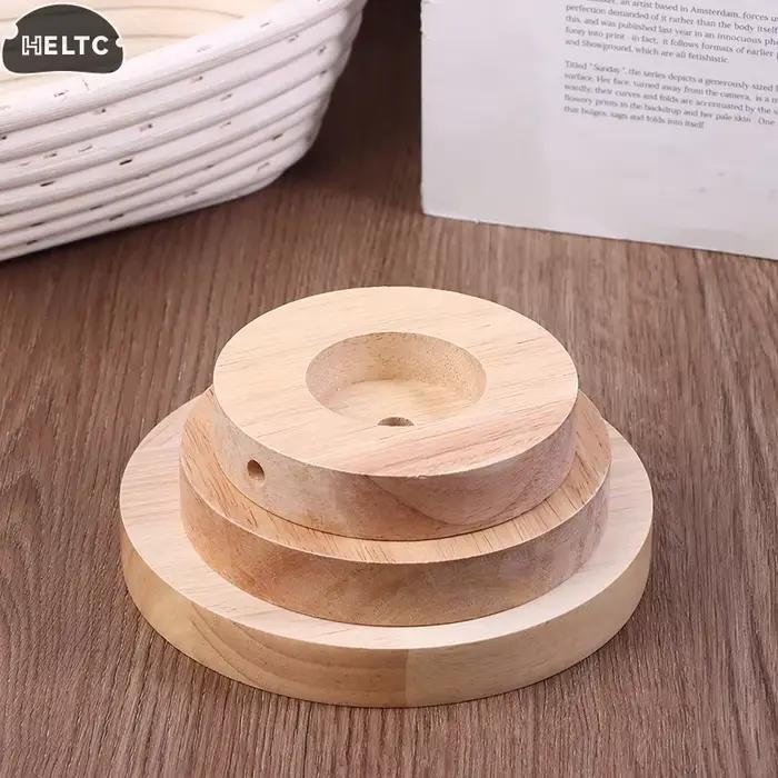 Base de lampe de Table ronde en bois massif