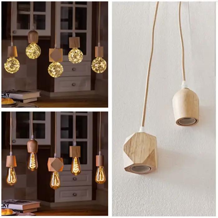 Base de lampe en bois E27