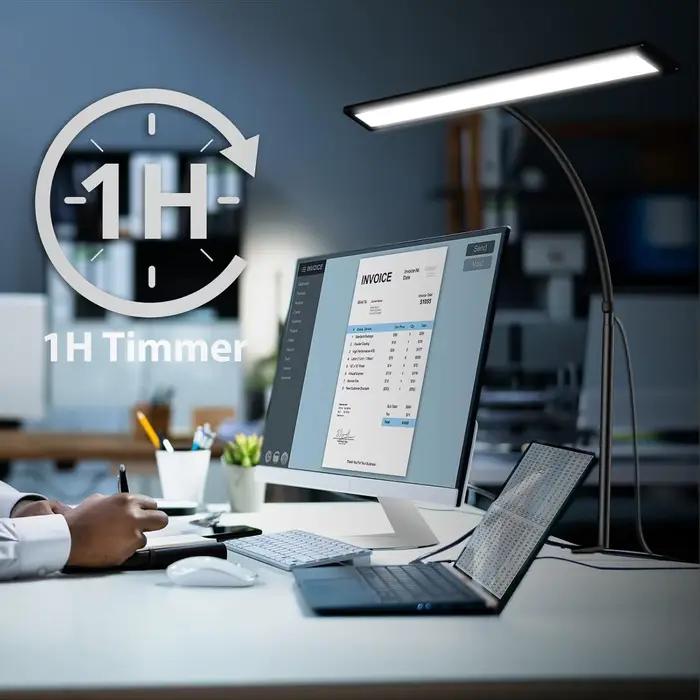 Lampe de bureau LED à intensité variable avec pince