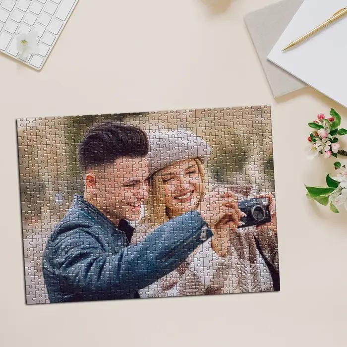 Puzzle photo personnalisé, image de couple sur mesure, ornement fait main, souvenir unique, cadeau pour anniversaire, anniversaire de mariage, amoureux
