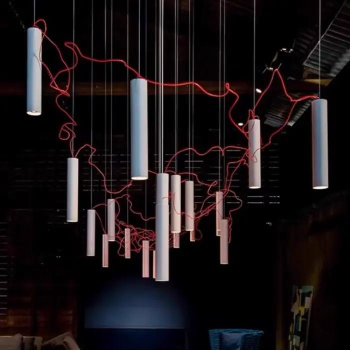 Lampe suspendue moderne Simbiosi Suspension avec finition chromée polie pour salon chambre restaurant et hôtel occasions spéciales