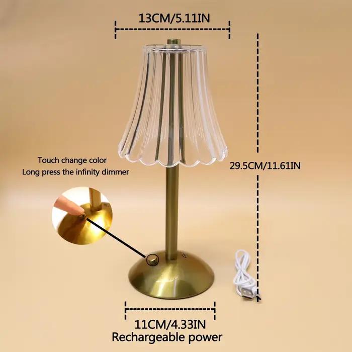 Lampe de bureau LED en cristal vintage