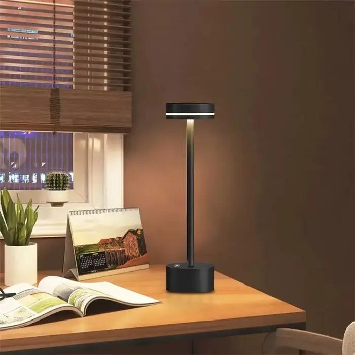Lampe de bureau Night Light Desk Lamp 3 couleurs tactile rechargeable pour bureau chambre restaurant café occasions spéciales
