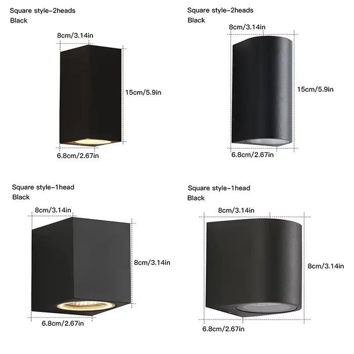 Étanche intérieur extérieur GU10 mur LED lumières 3 W/6 W LED en aluminium applique