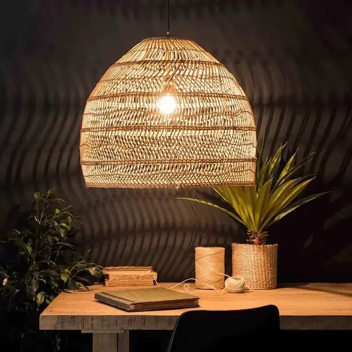 Lampes suspendues Cloche en rotin Style Vintage fait à la main