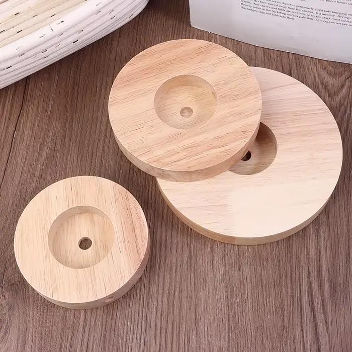 Base de lampe de table en bois rondes de 10 cm