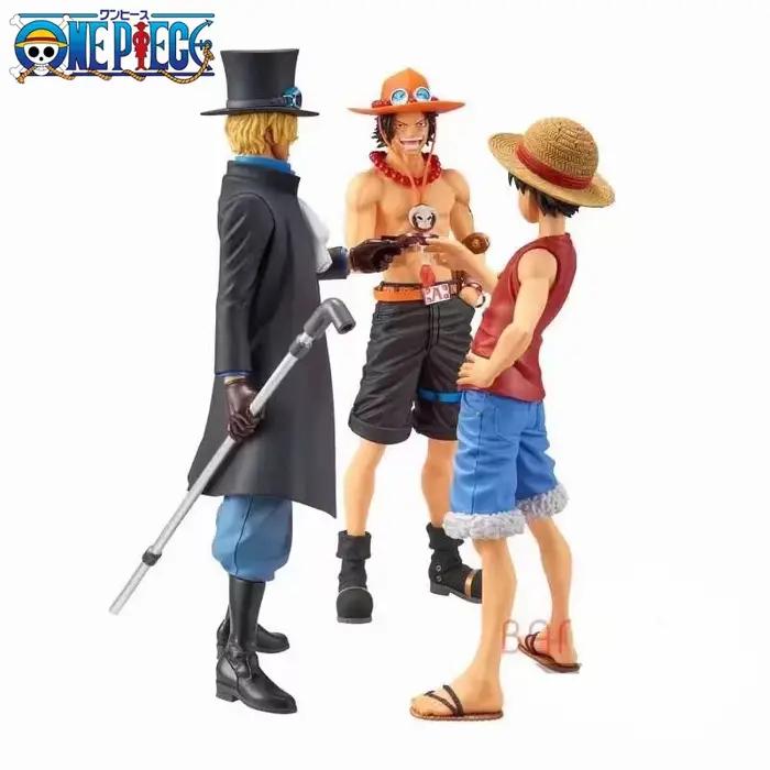 Figurine de dessin animé une pièce, 20cm, Luffy Ace Sabo, trois frères, Statue de vin époupée, Figurine d'action en Pvc, modèle de jouet à collectionner, cadeau