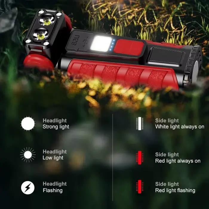 Lampe de poche Portable haute puissance, lampe de travail multifonctionnelle avec Clip, torche de poche Super brillante, Mini porte-clés magnétique LED