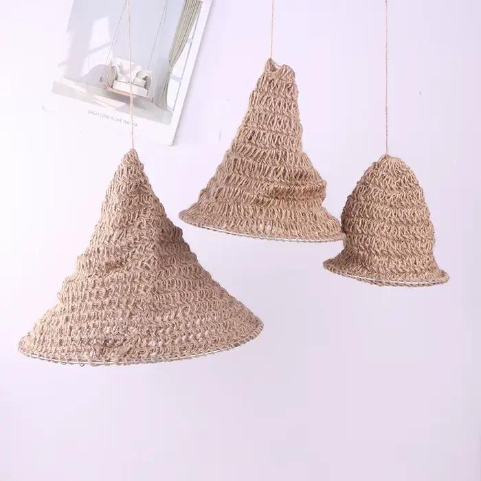 Abat-jour en corde de Jute tissé à la main