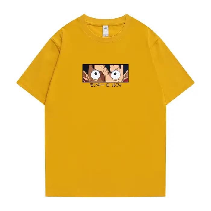 T-shirt imprimé One Piece pour hommes, style estival, 100% coton, manches courtes pour étudiants