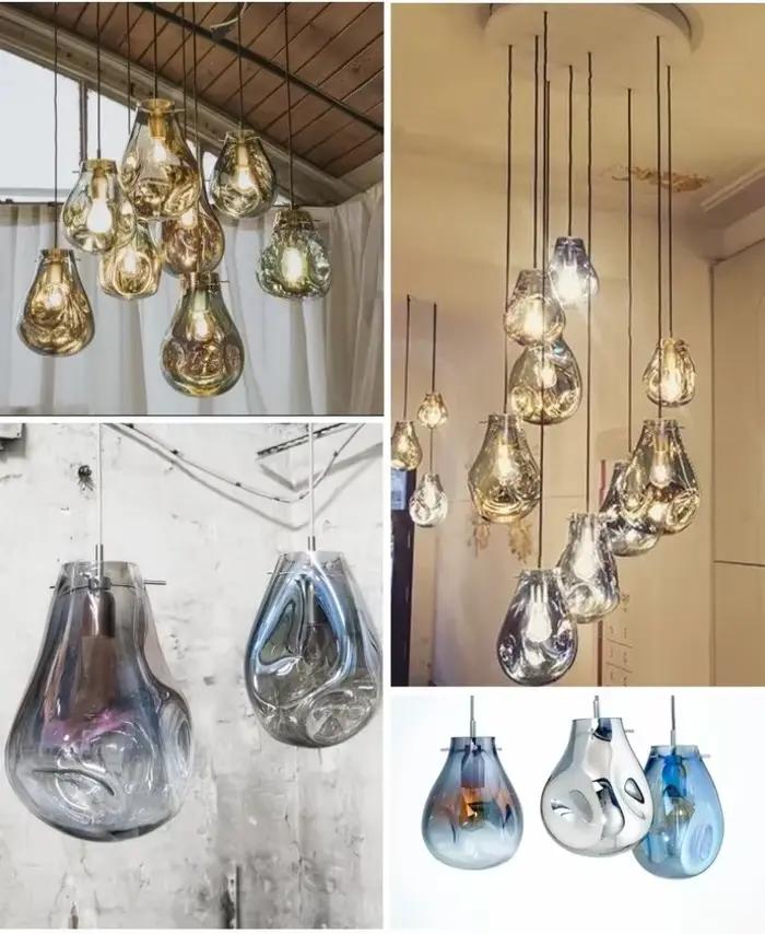 Lustre en verre coloré de design italien