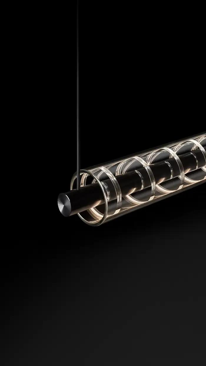 Lampe Suspendue Minimaliste Italienne en Verre Long