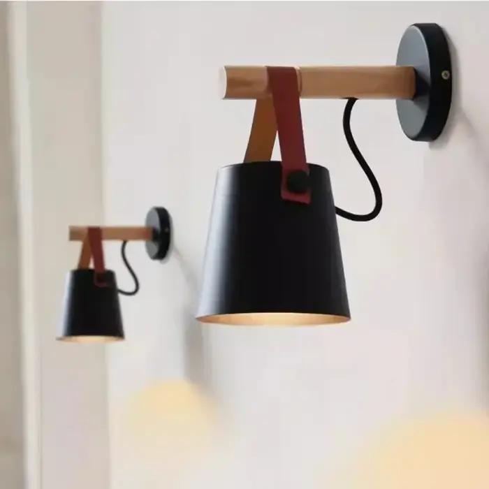 Lampe murale LED en bois de style nordique