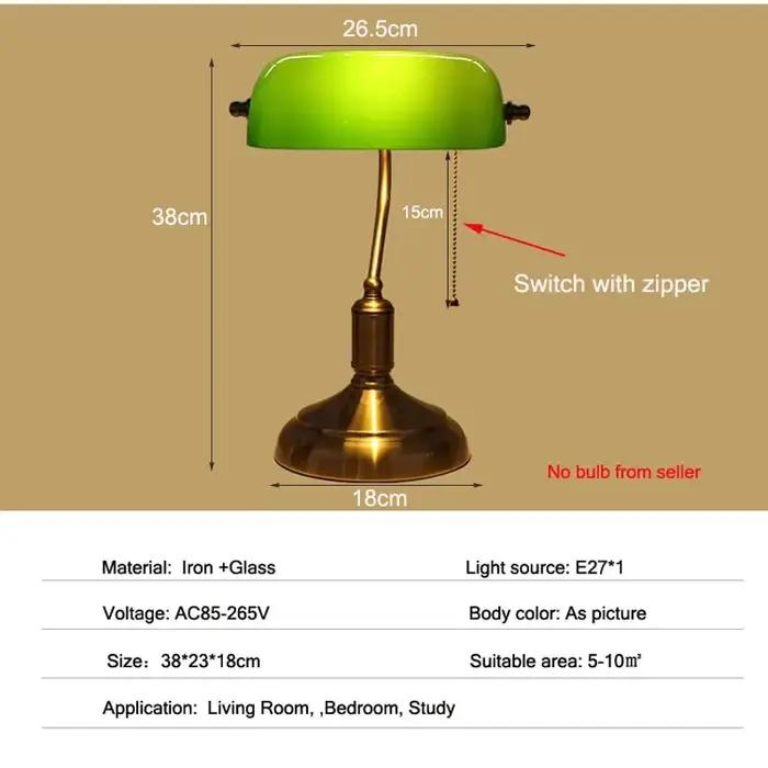 Lampe de Table de banque européenne rétro créative