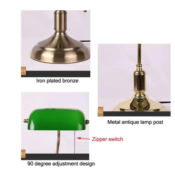 Lampe de Table de banque européenne rétro créative