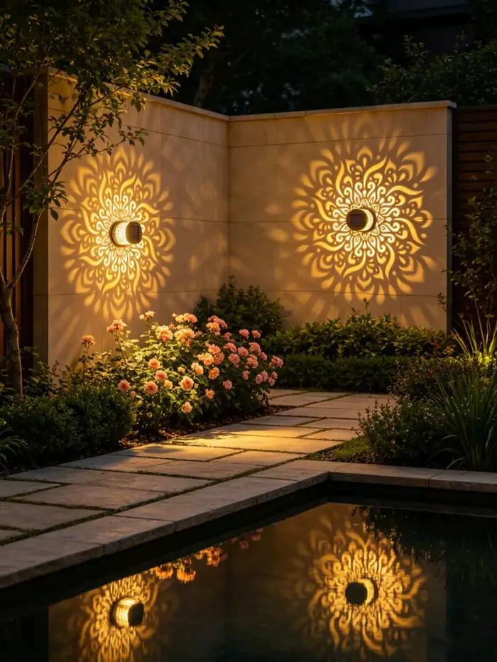 Lampe solaire Mandala, lampe en fer forgé ajouré