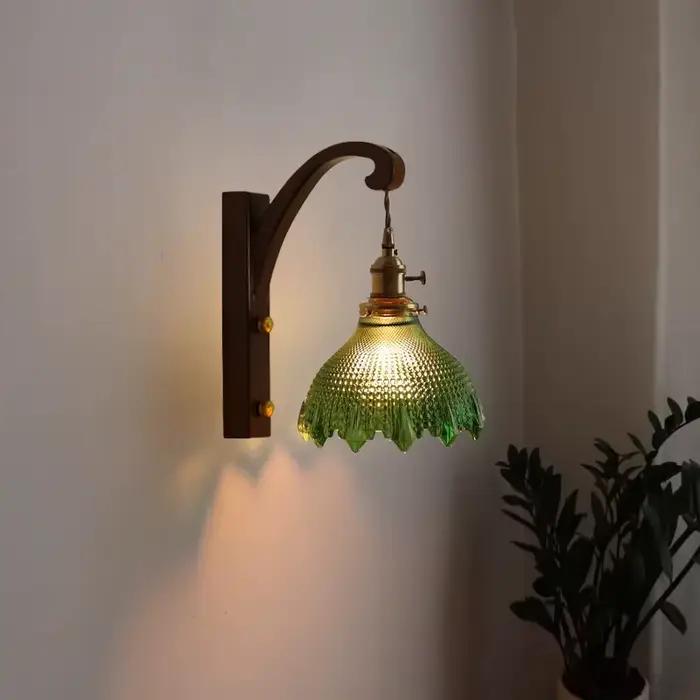 Applique Murale LED Nordique en Fer et Bois