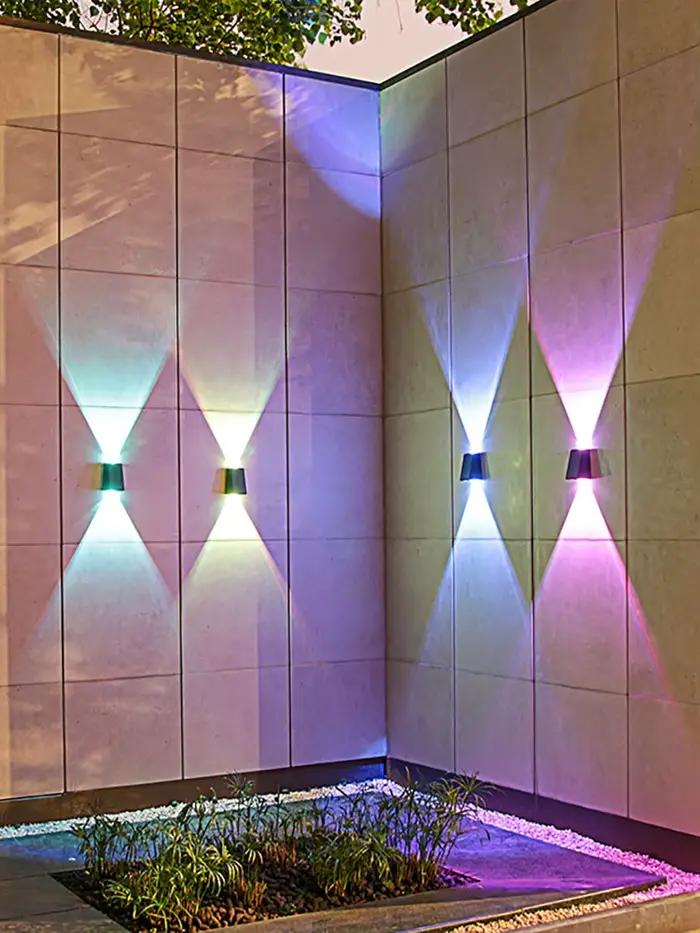 2LED s lampe murale extérieure solaire