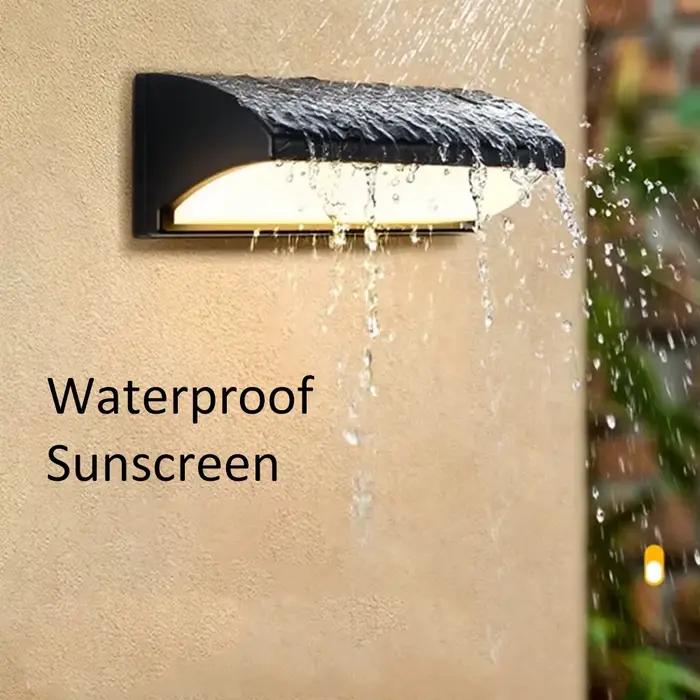 Applique murale LED moderne résistante à l'eau pour extérieur balcon porche jardin escalier lumière blanche bleue RVB