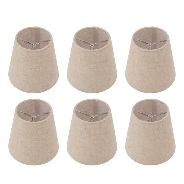 Petit abat-jour à clipser en tissu de lin pour ampoules à bougies