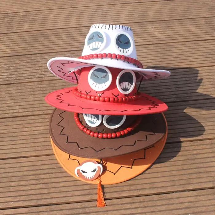 Casquette de Cowboy One Piece Portgas D. Ace pour Hommes et Femmes, Chapeau de Pirate, Jouets, Cadeaux d'Anniversaire pour Fans