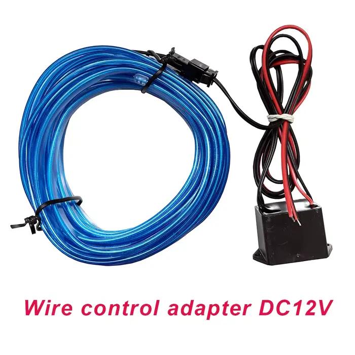 Bandes d'éclairage intérieur de voiture LED néon 10m/3m/5m, guirlande de bande LED automatique, câble métallique EL, lampe de décoration de voiture, Tube Flexible 12V