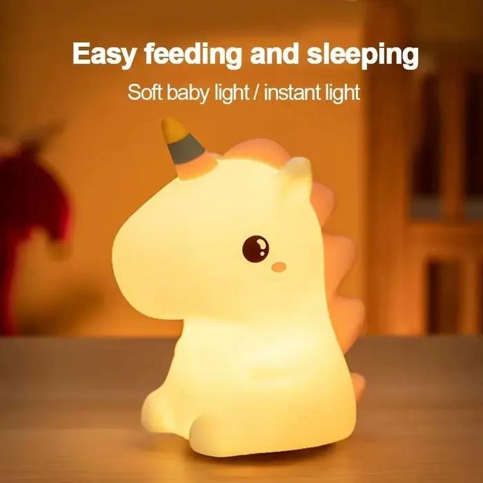 Veilleuse LED USB en silicone Licorne Mignonne pour la décoration de chambre de bébé