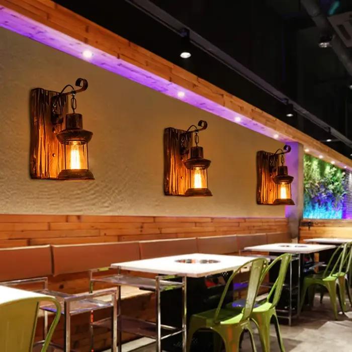 Applique murale Led en bois industriel