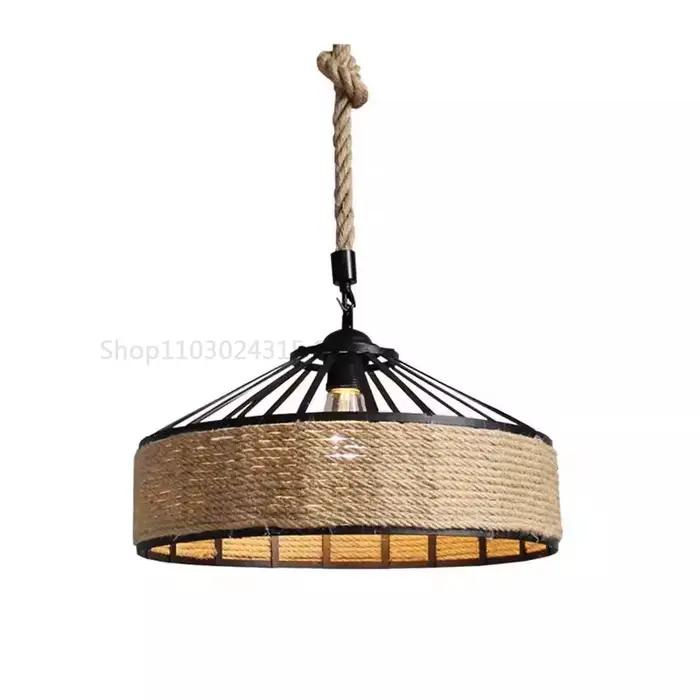 Lampe suspendue classique en corde de chanvre