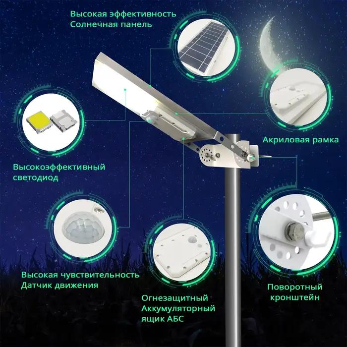 Réverbère solaire extérieur 30LED tout-en-un avec capteur de mouvement, moderne et résistant aux intempéries pour éclairer jardin, allée, usine ou garage