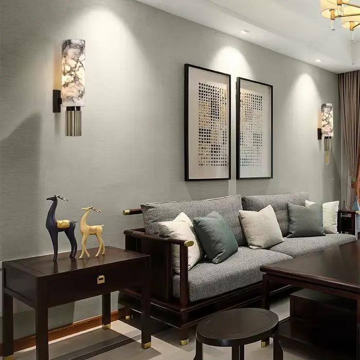 Nouveau Rétro LED marbre applique Simple luxe hôtel salon couloir chambre chevet éclairage décoratif