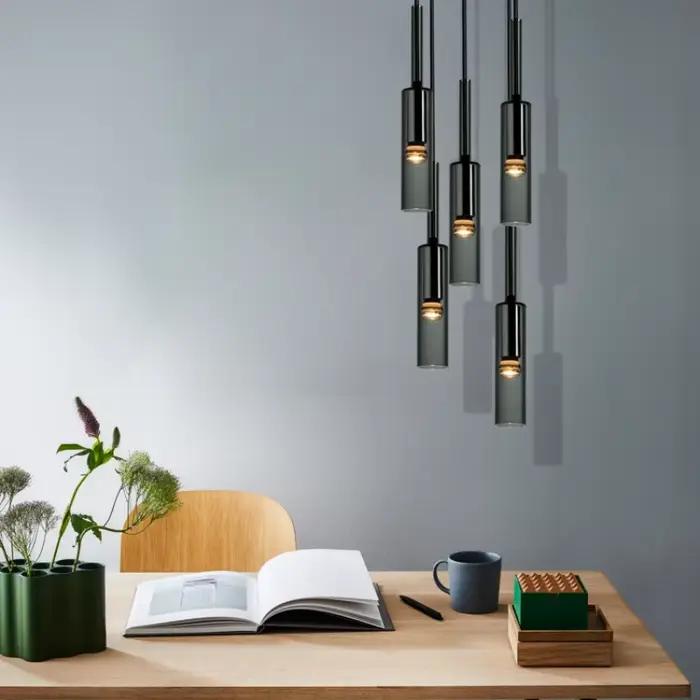 Lampe suspendue en verre avec bouteille design moderne luminaire décoratif plafond idéal chambre à coucher bar cuisine salle à manger