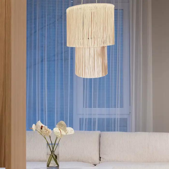 Abat-jour en macramé, suspension Boho