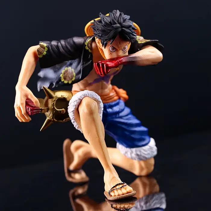 Anime une pièce Luffy figurine coup à genoux deux Styles poupée à collectionner décoration modèle jouets cadeaux d'anniversaire figurine d'anime